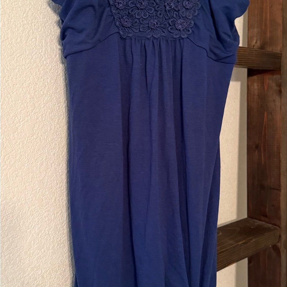 Elle Navy Dress with Floral Accents